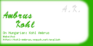 ambrus kohl business card